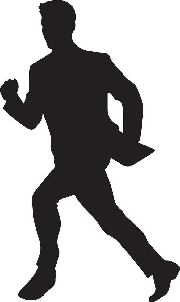 negocio hombre correr vector silueta 3