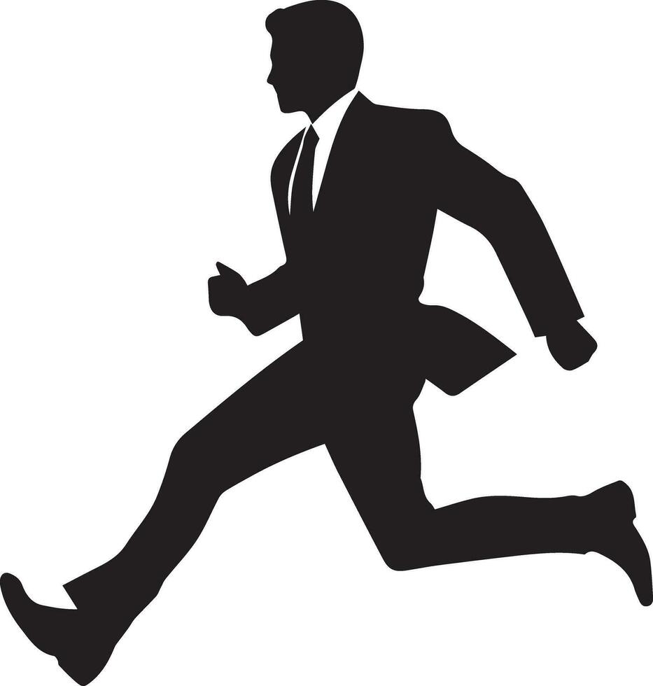 Business man run vector silhouette 9
