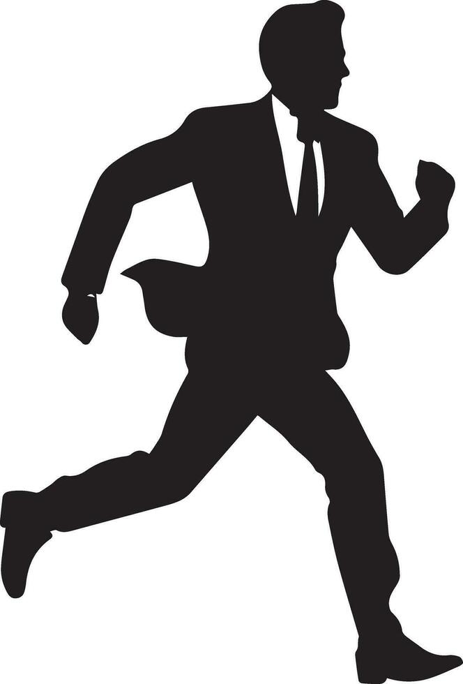 Business man run vector silhouette 6