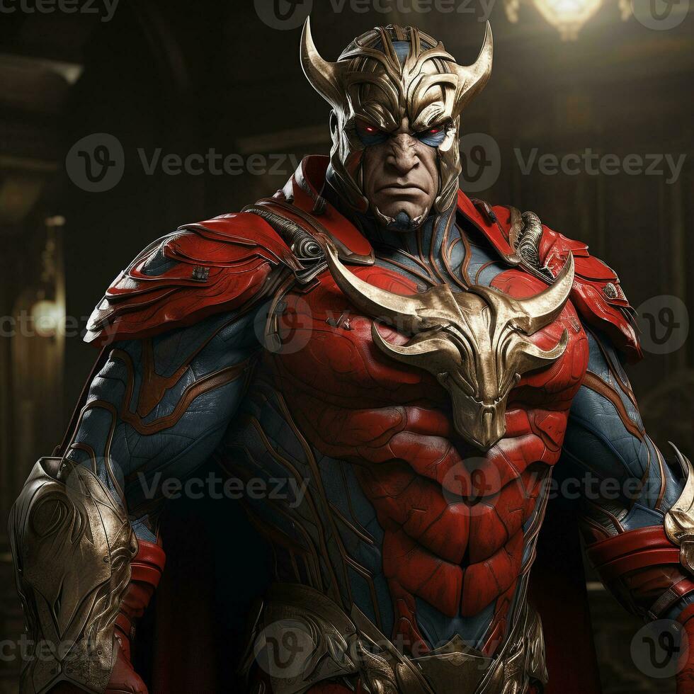 AI generated 3d super hero bull photo