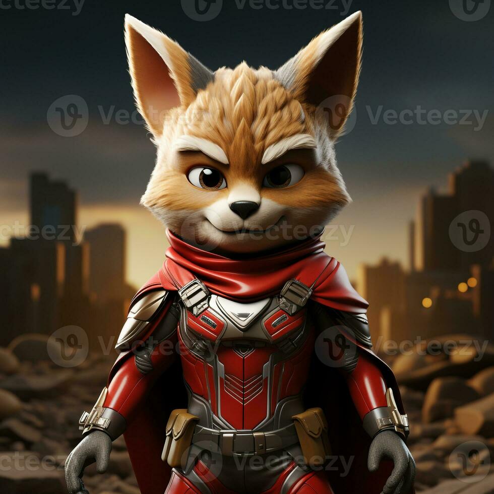 AI generated 3d super hero kangaroo photo