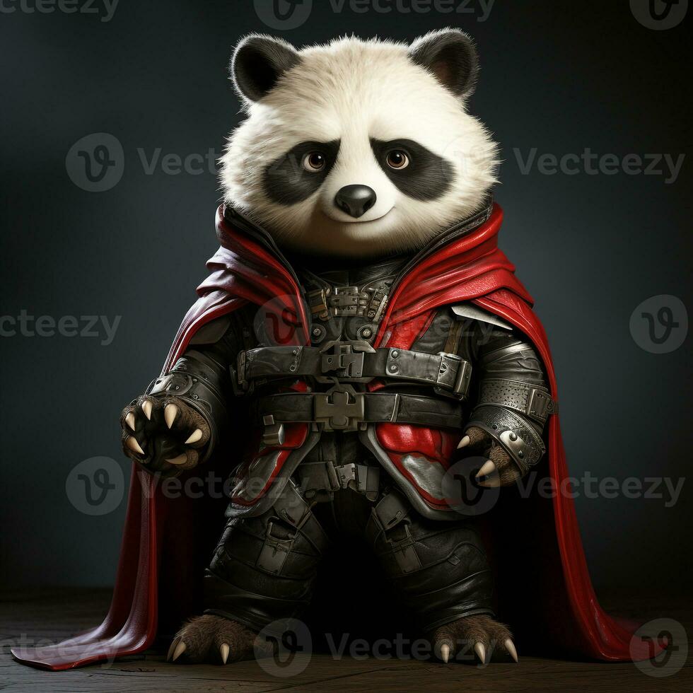 AI generated 3d super hero panda photo