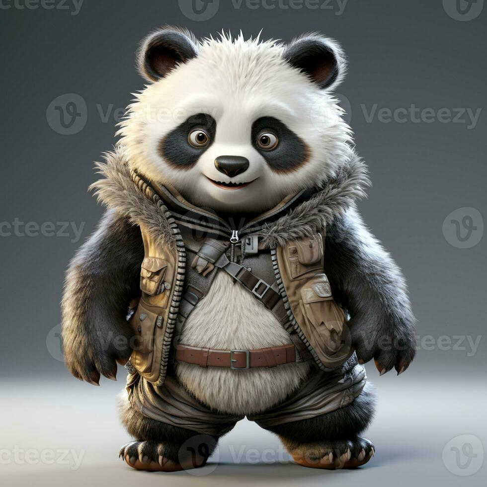 AI generated 3d super hero panda photo