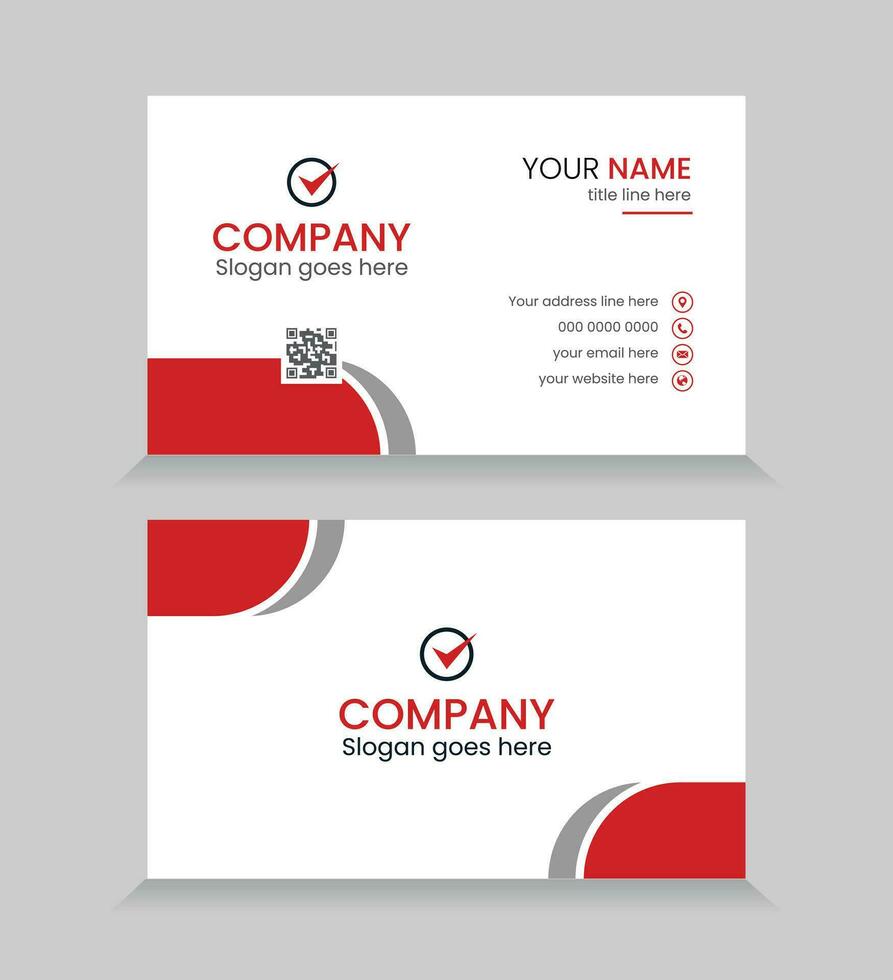 Red Corporate Business Card Layout vector