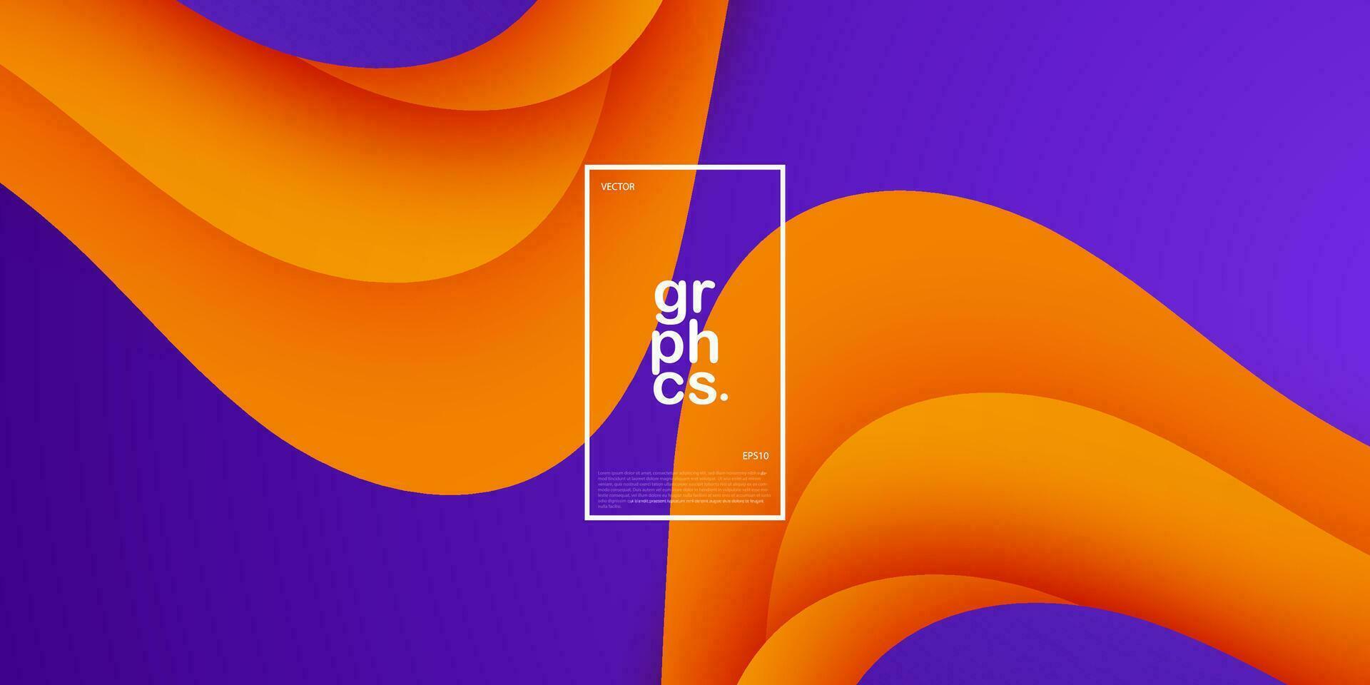 Abstract dynamic purple gradient background with flower orange pattern. Simple and elegant design. Eps10 vector