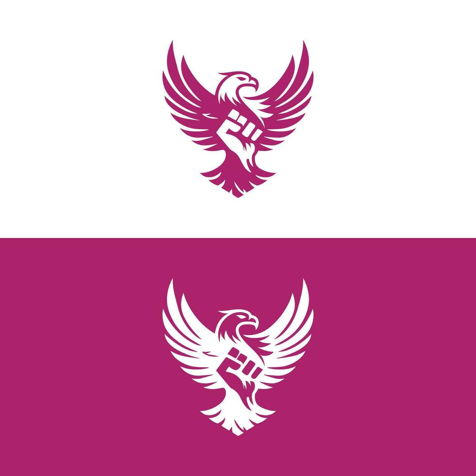 minimal eagle logo. modern eagle logo. creative eagle logo. hawkfist logo vector