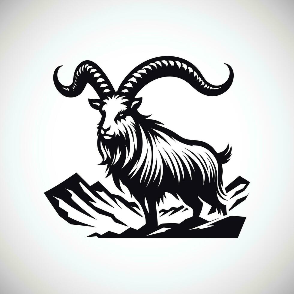 Mountain Goat. Markhor logo. creative Markhoo. vector