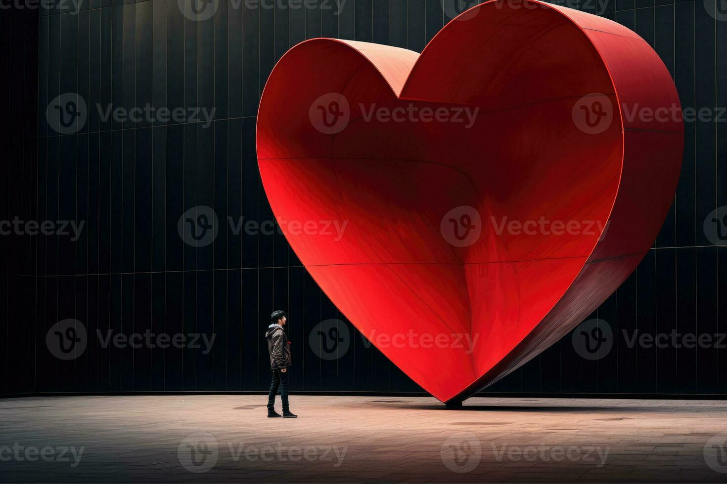 AI generated Valentines day background banner with LOVE Heart, Love background, AI Generative photo