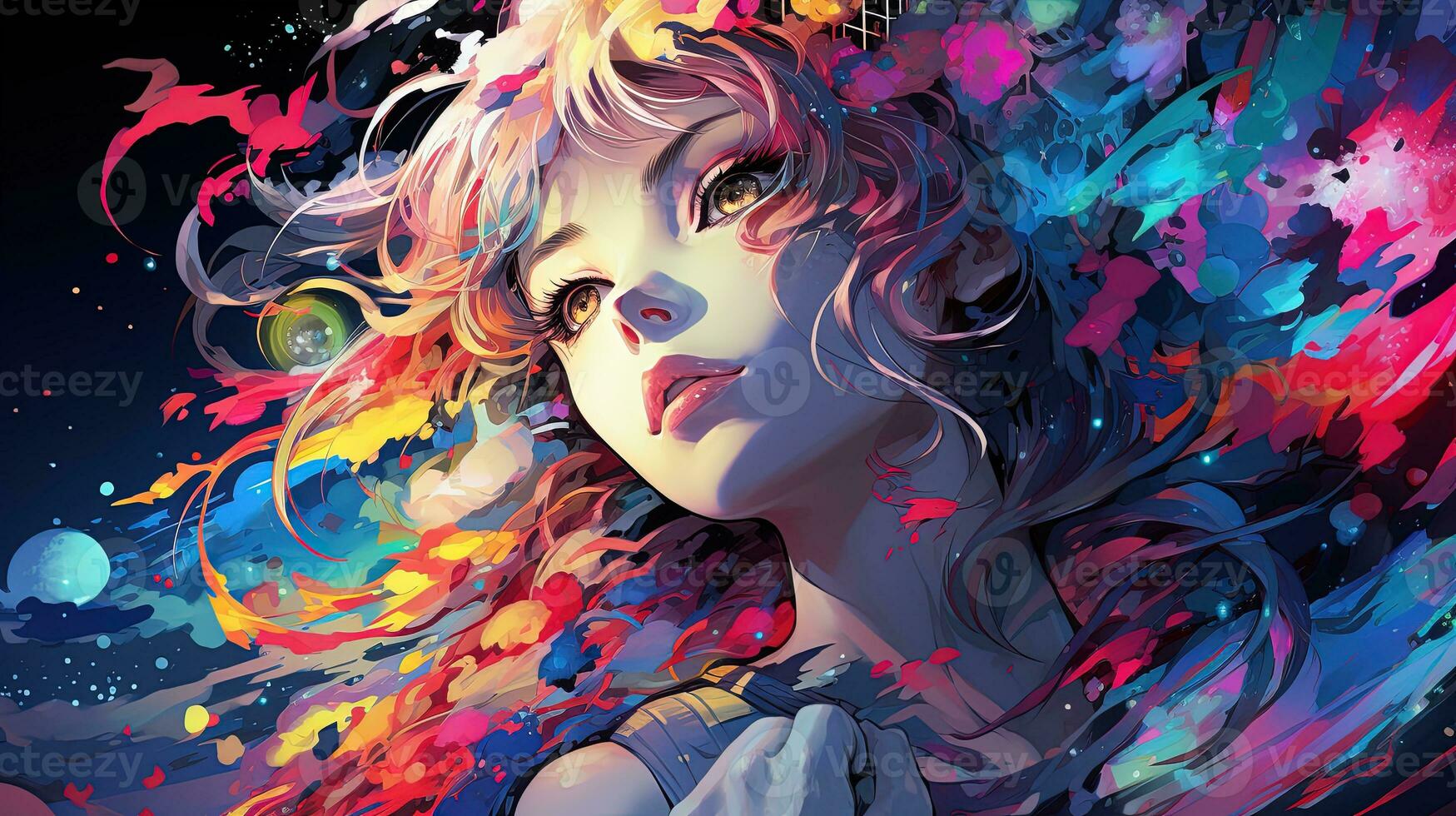 AI generated metaverse mind, digital art illustration, Generative AI photo