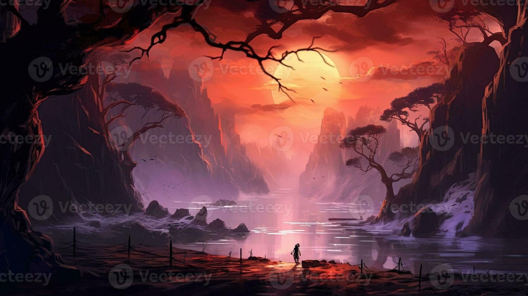 AI generated shadow elements, digital art illustration, Generative AI photo
