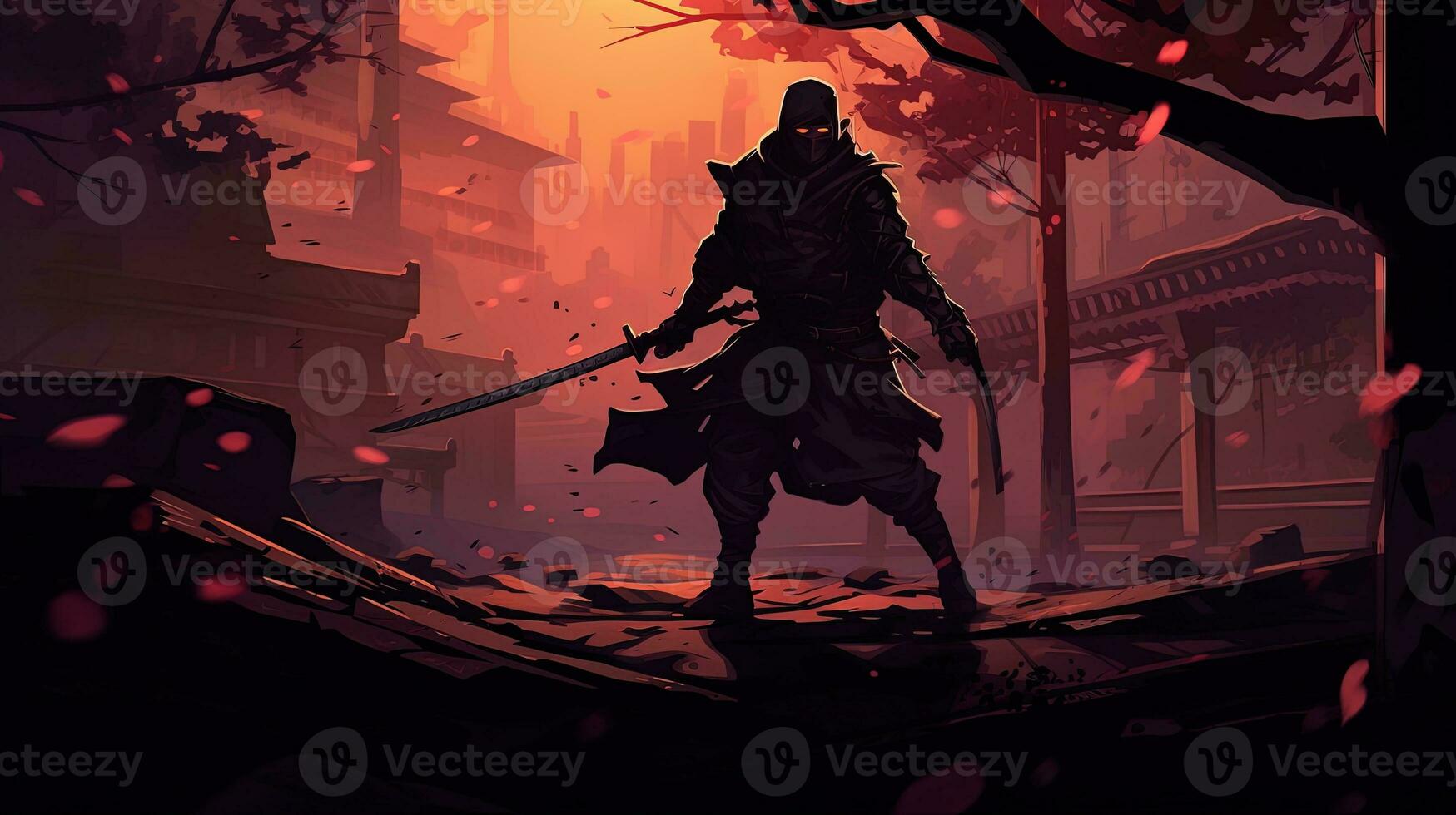 AI generated stealth ambush, digital art illustration, Generative AI photo
