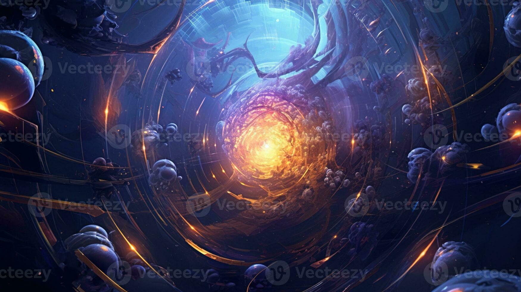 AI generated quantum perspective, digital art illustration, Generative AI photo