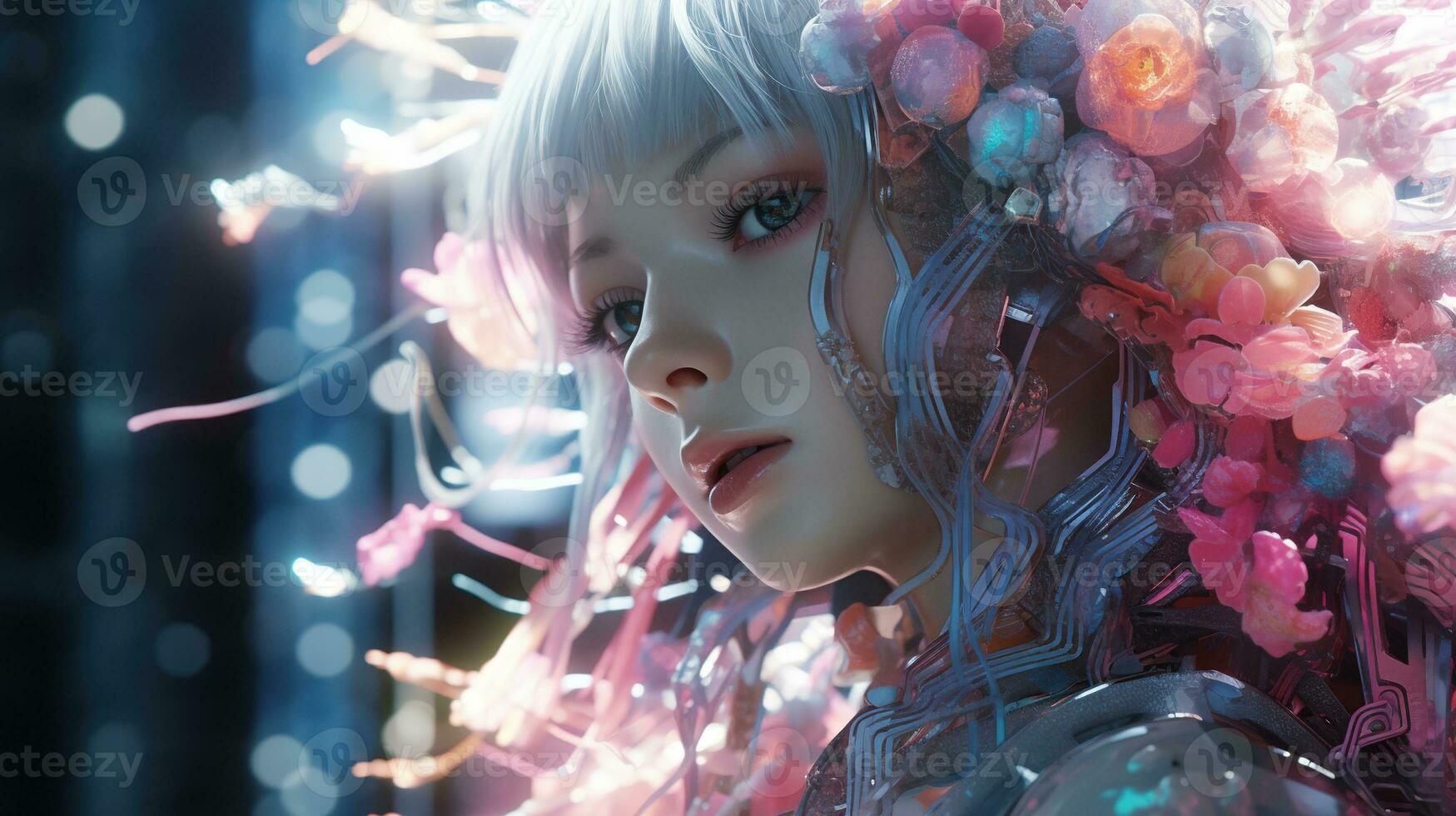 AI generated transcendent in a metaverse, digital art illustration, Generative AI photo