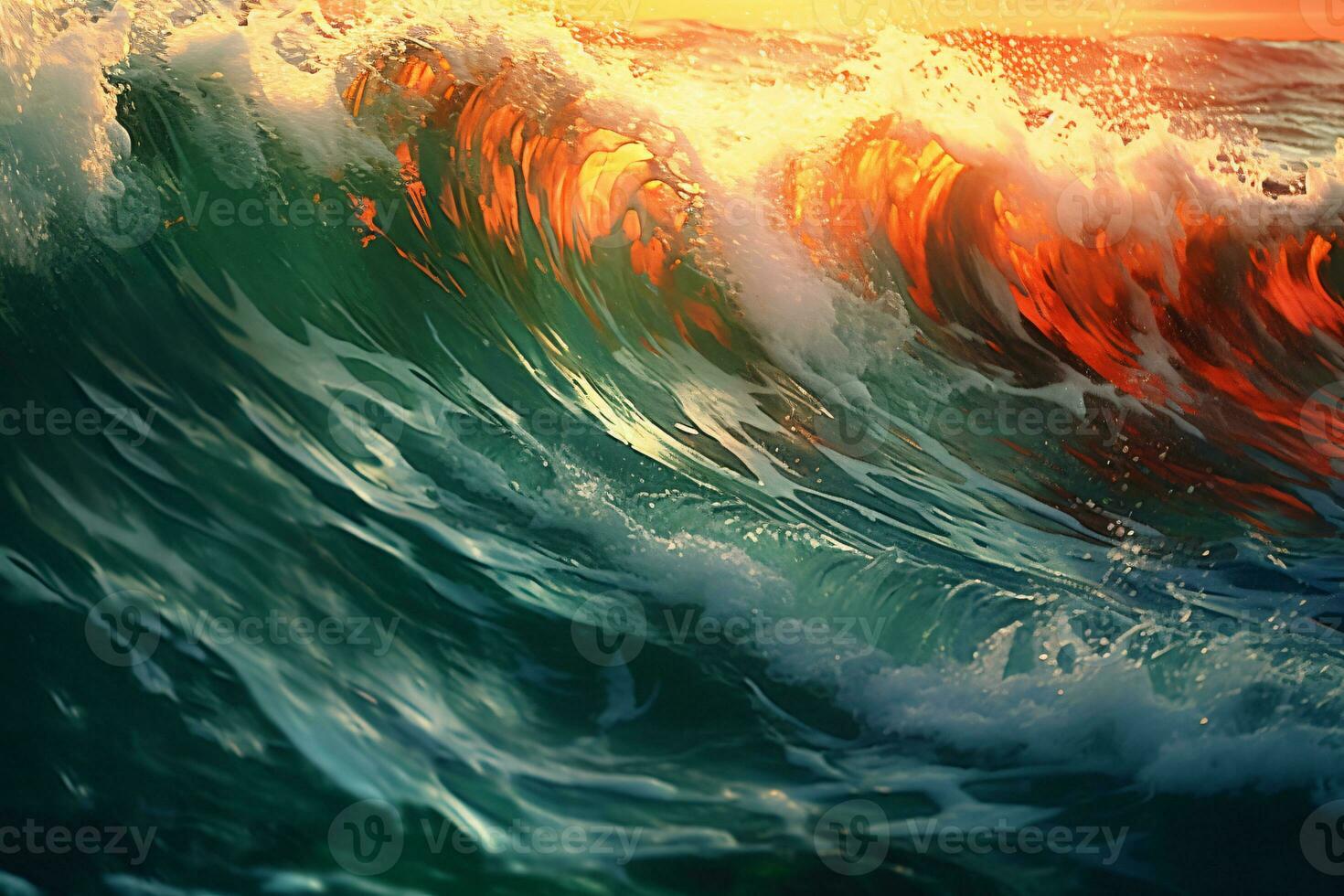 AI generated Turquoise Ocean Waves photo