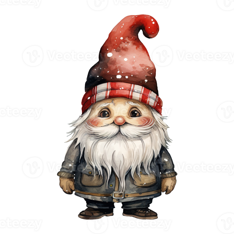 AI generated gnome with a cute red hat and sweater. AI generated image png