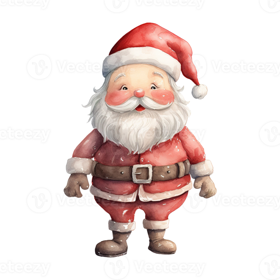 AI generated santa claus standing with a red hat. AI generated image png