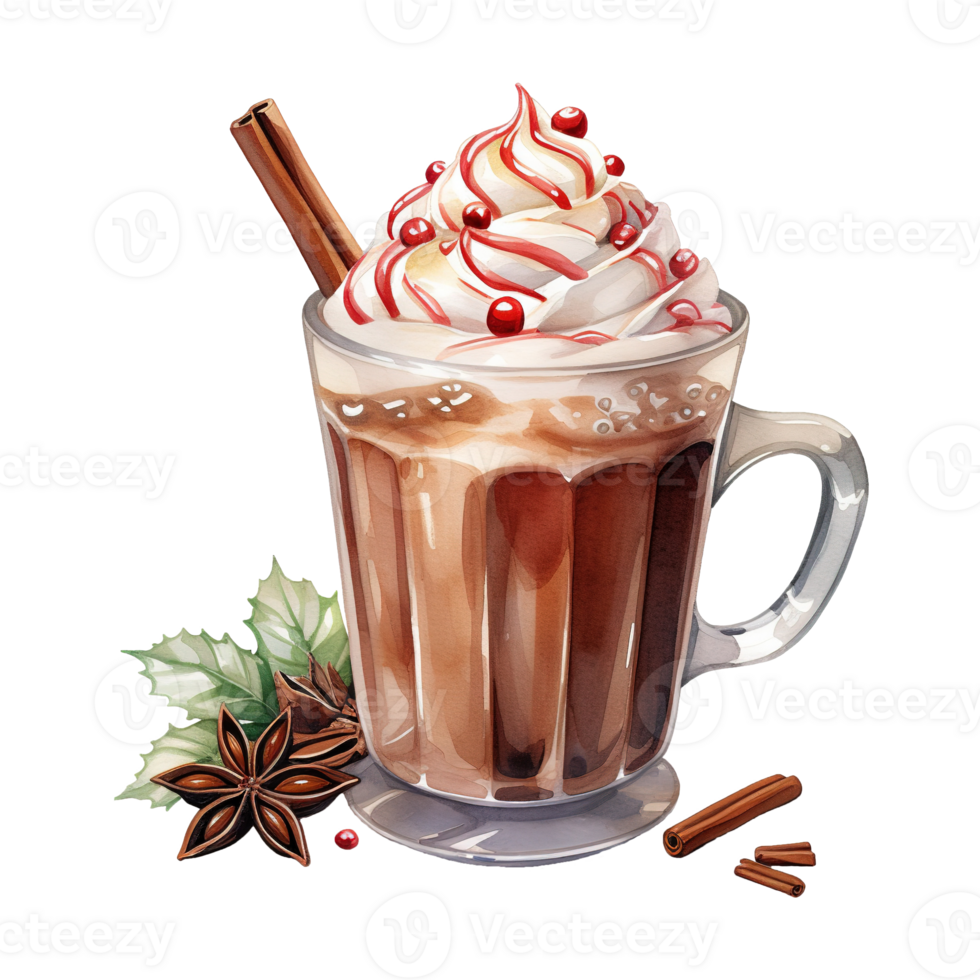 AI generated cup of hot chocolate. AI generated image png