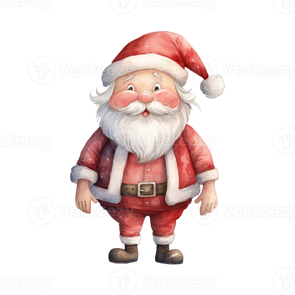 AI generated santa claus standing with a red hat. AI generated image png