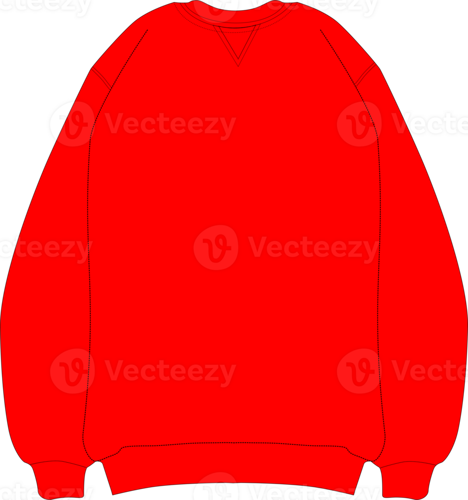Oversized crewneck sweater flat png
