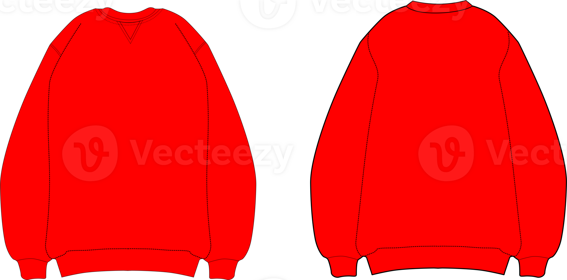Oversized crewneck sweater flat png