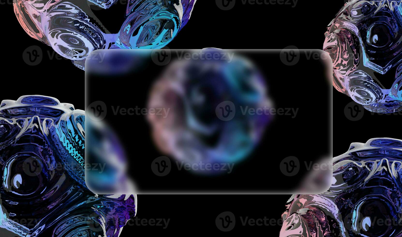 Gradient soft abstract waves with transparent glass style, , 3d render photo