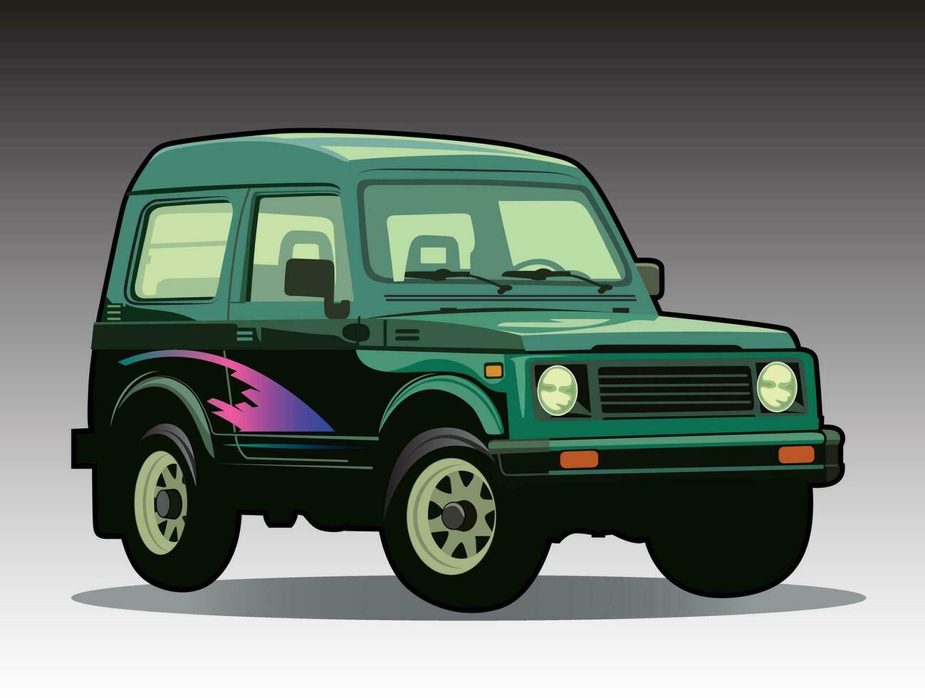 Old car vector shape. Suitable for bakcground design, booklet, brochure, leaflet.