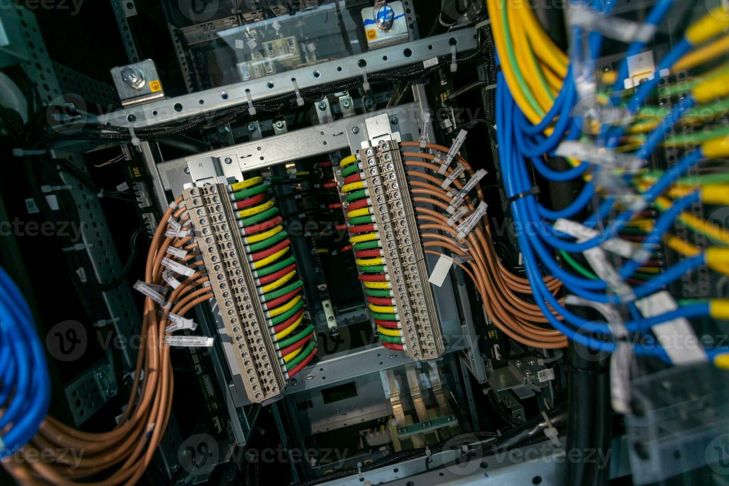 Rack panel power in data center room photo