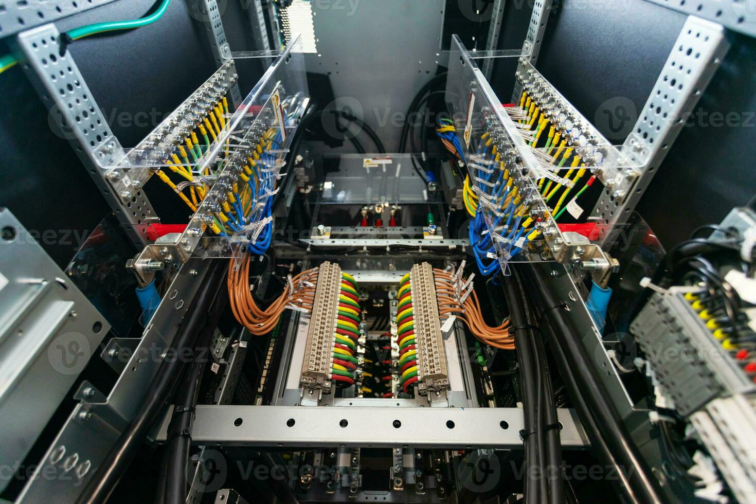 Rack panel power in data center room photo
