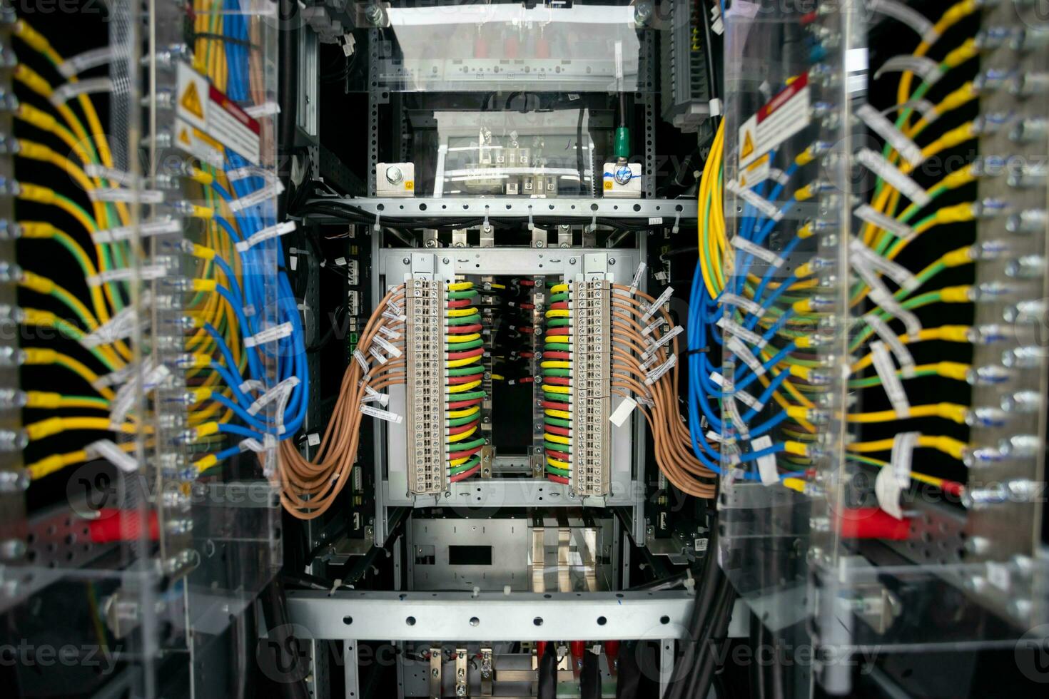 Rack panel power in data center room photo