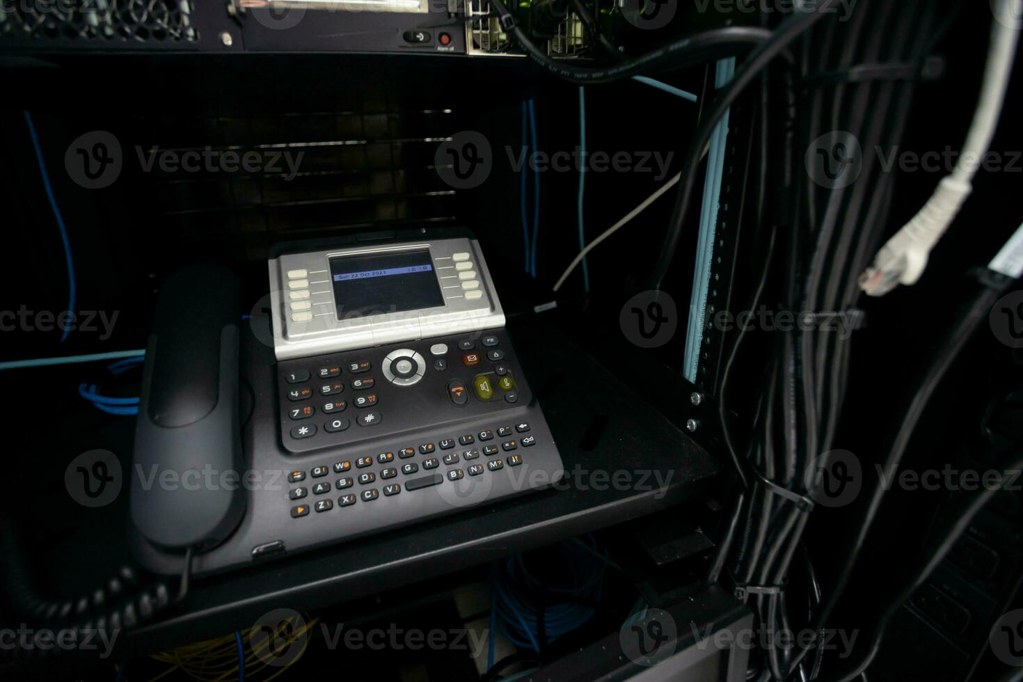 ip phone in data center room photo