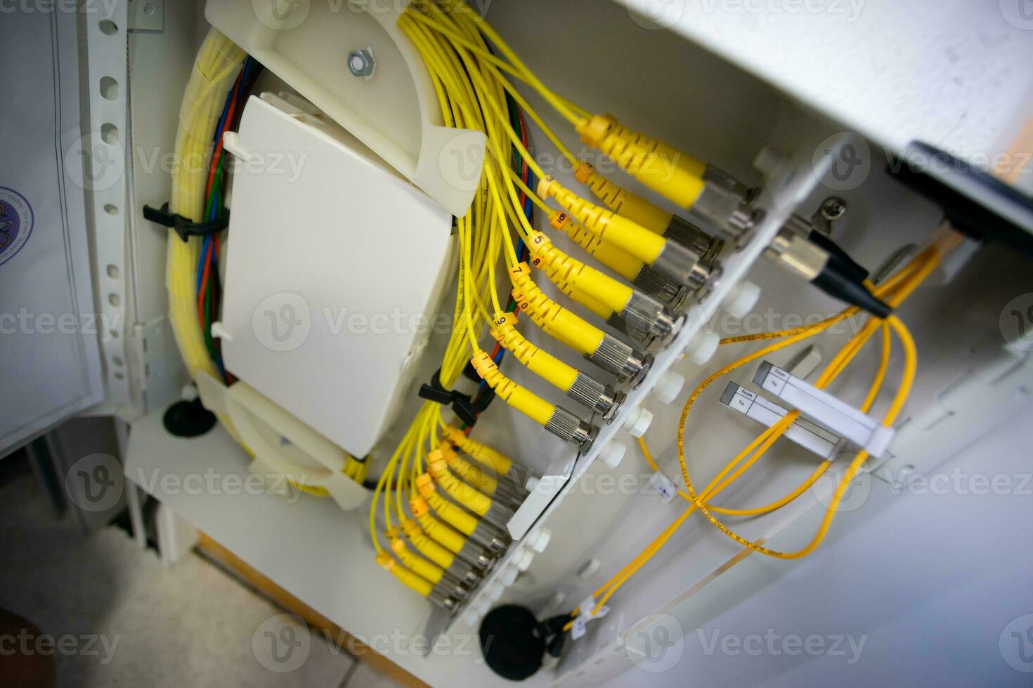 Fiber optic in data center room photo