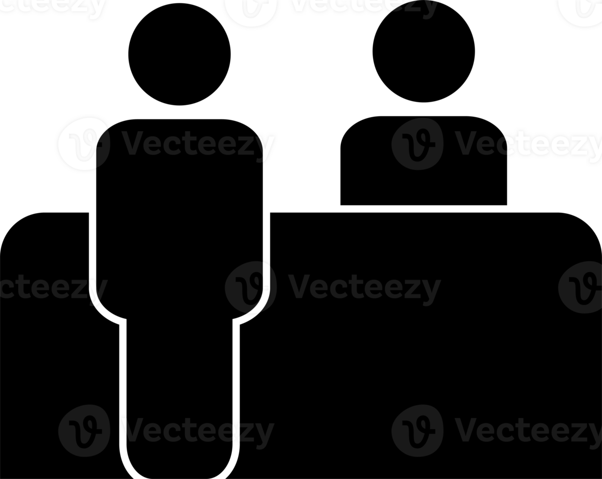 Customer service desk icon. Reception symbol for graphic design, logo, web site, social media, mobile app, ui png