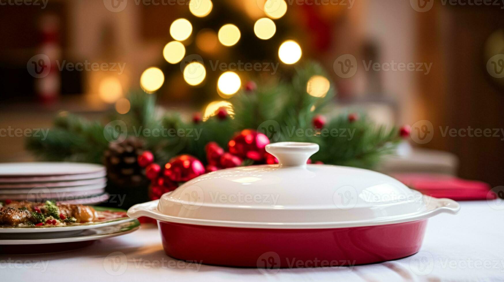 AI generated Holiday tablescape, golden formal dinner table setting, table scape with gold decoration for wedding party and event celebration, generative ai photo