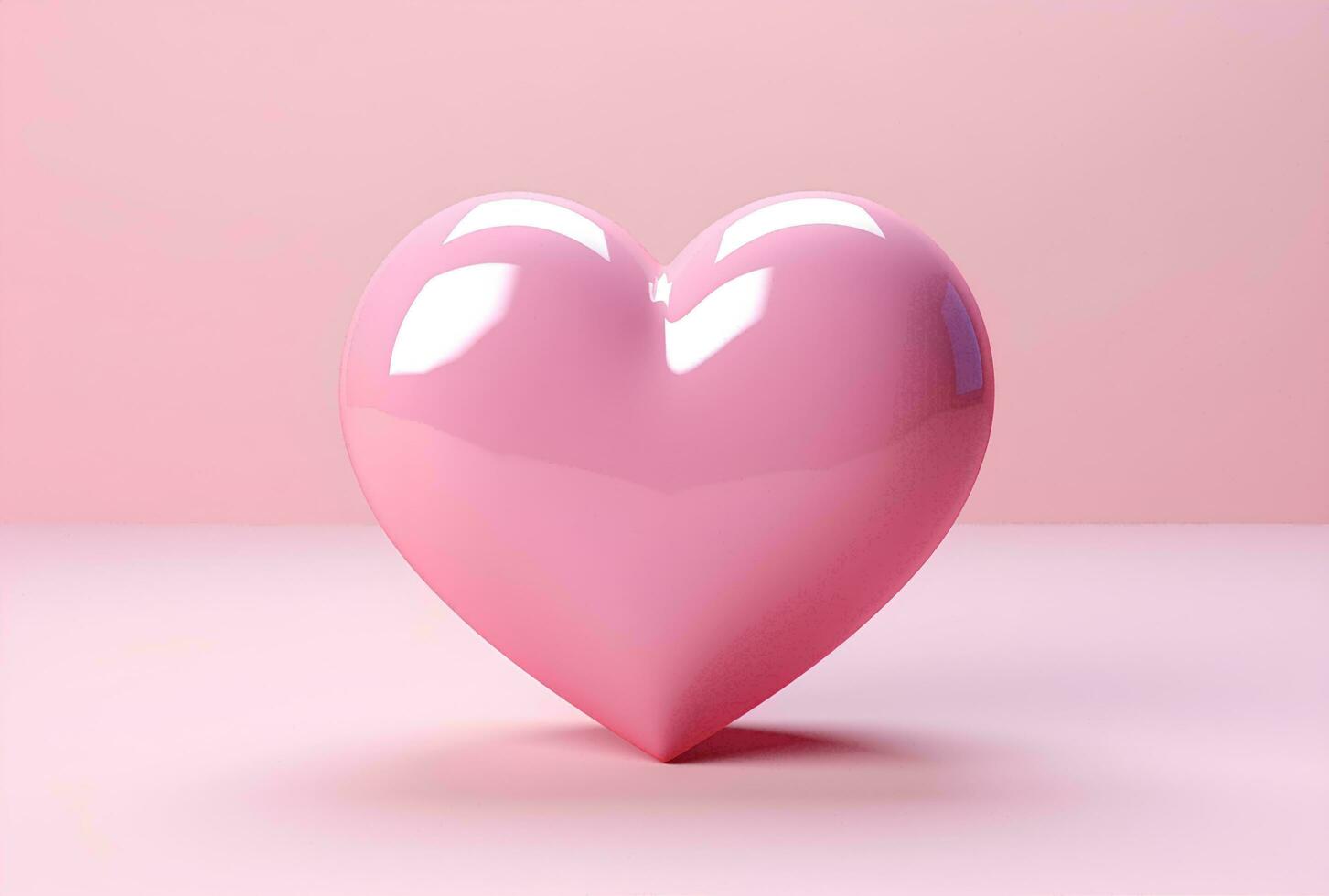 AI generated Valentines day background with pink hearts and heart frame. 3d rendering love photo