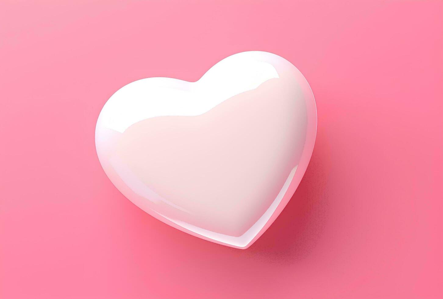 AI generated Valentines day background with pink hearts and heart frame. 3d rendering love photo