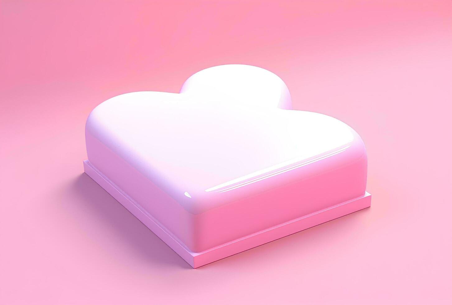 AI generated Valentines day background with pink hearts and heart frame. 3d rendering love photo
