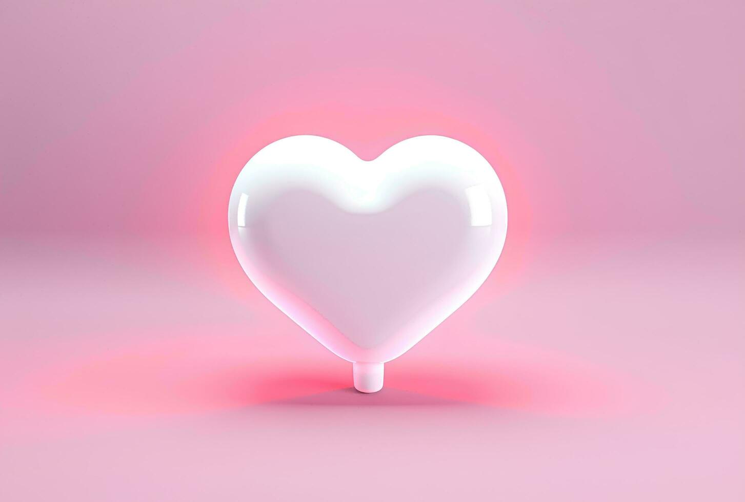 AI generated Valentines day background with pink hearts and heart frame. 3d rendering love photo