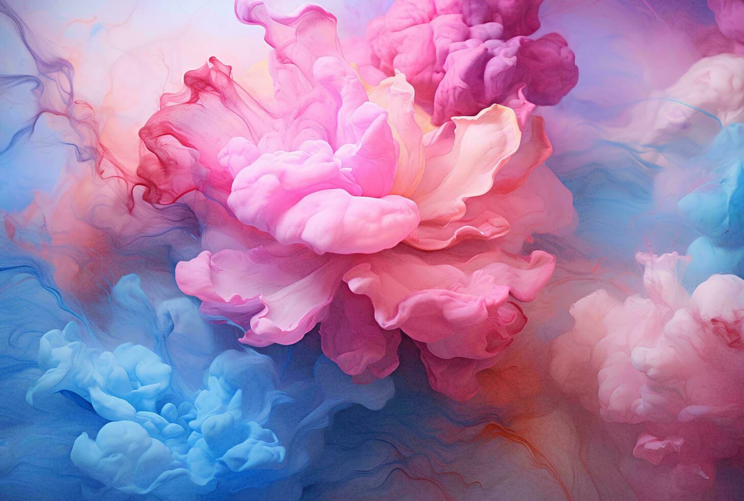 AI generated Abstract background of acrylic paint in water. Colorful abstract background. bouquet of pink roses photo