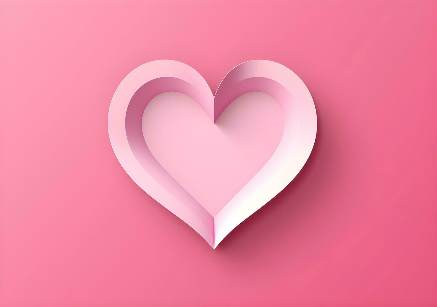 AI generated Valentines day background with pink hearts and heart frame. 3d rendering love photo