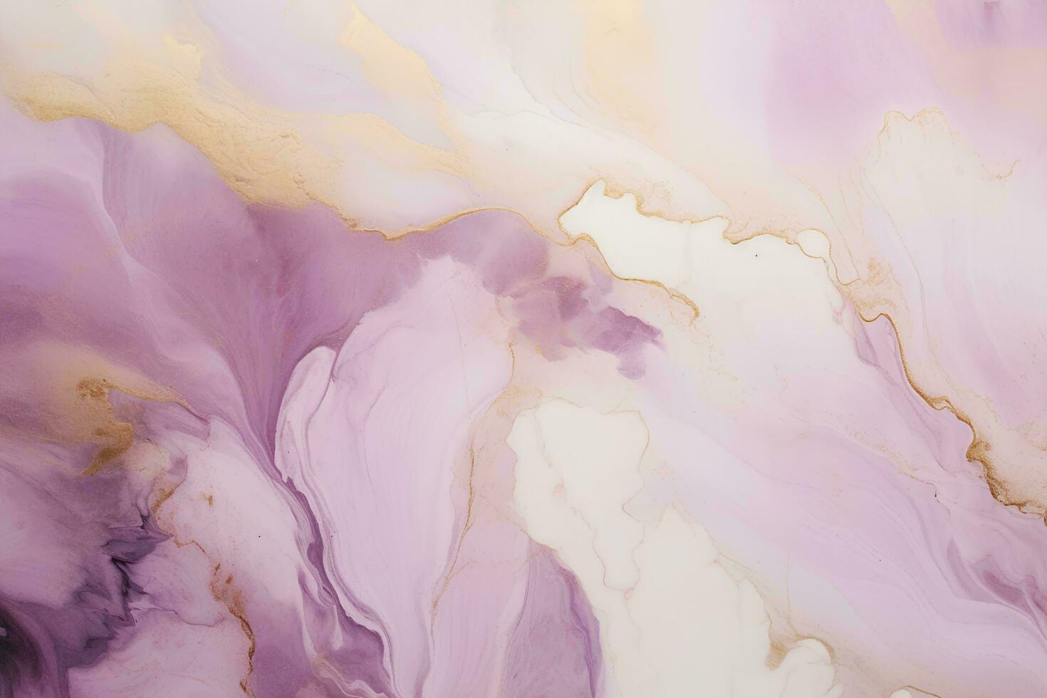 AI generated Abstract background of purple, gold and white marble liquid pattern with golden streaks photo