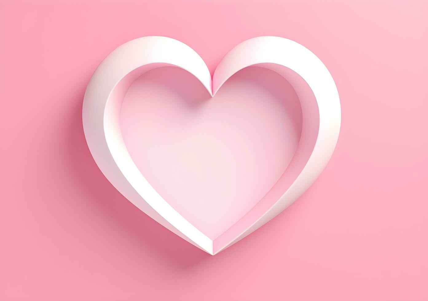 AI generated Valentines day background with pink hearts and heart frame. 3d rendering love photo