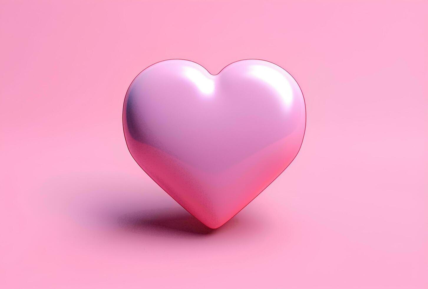 AI generated Valentines day background with pink hearts and heart frame. 3d rendering love photo