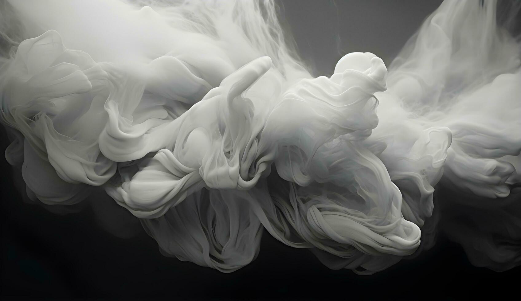 AI generated Abstract black and white smoke on a black background photo