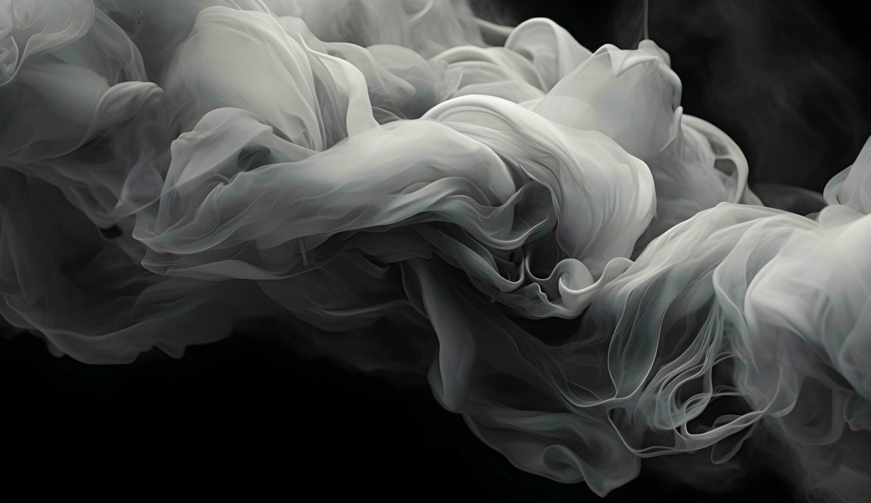 AI generated Abstract black and white smoke on a black background photo