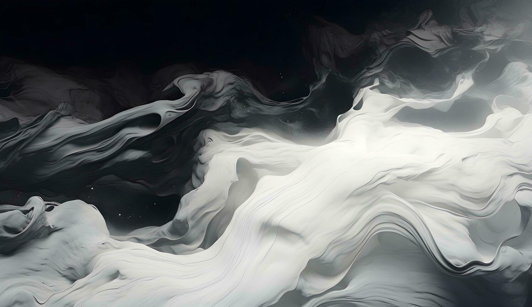 AI generated Abstract black and white smoke on a black background photo