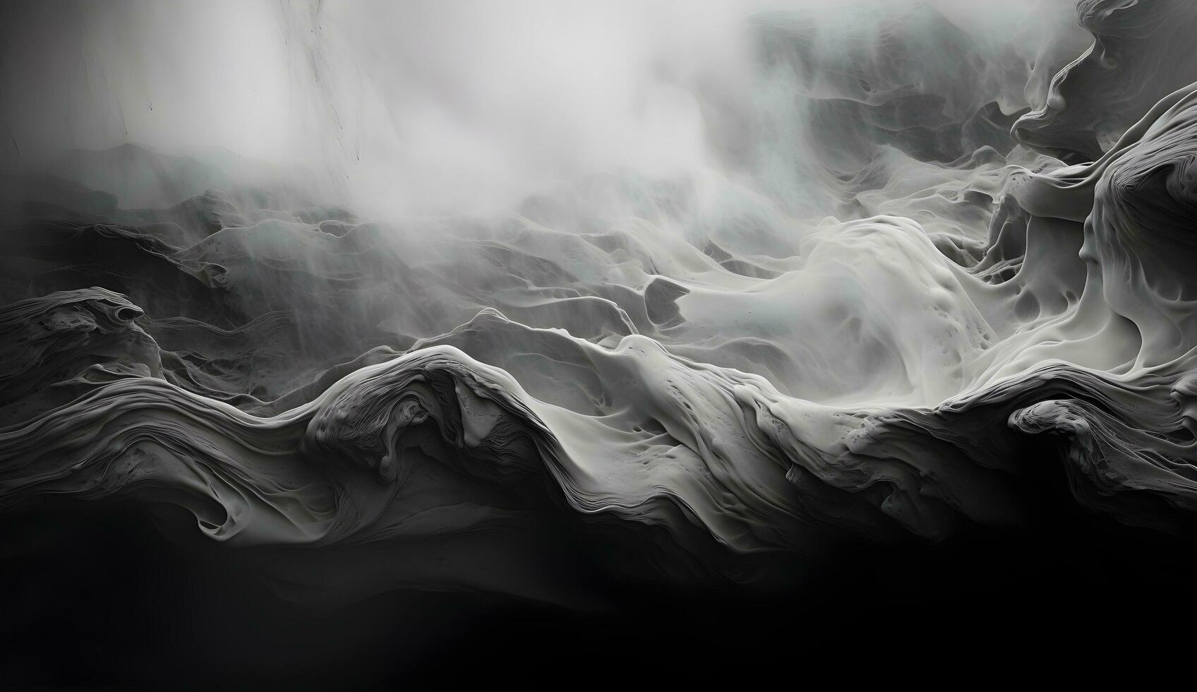 AI generated Abstract black and white smoke on a black background photo
