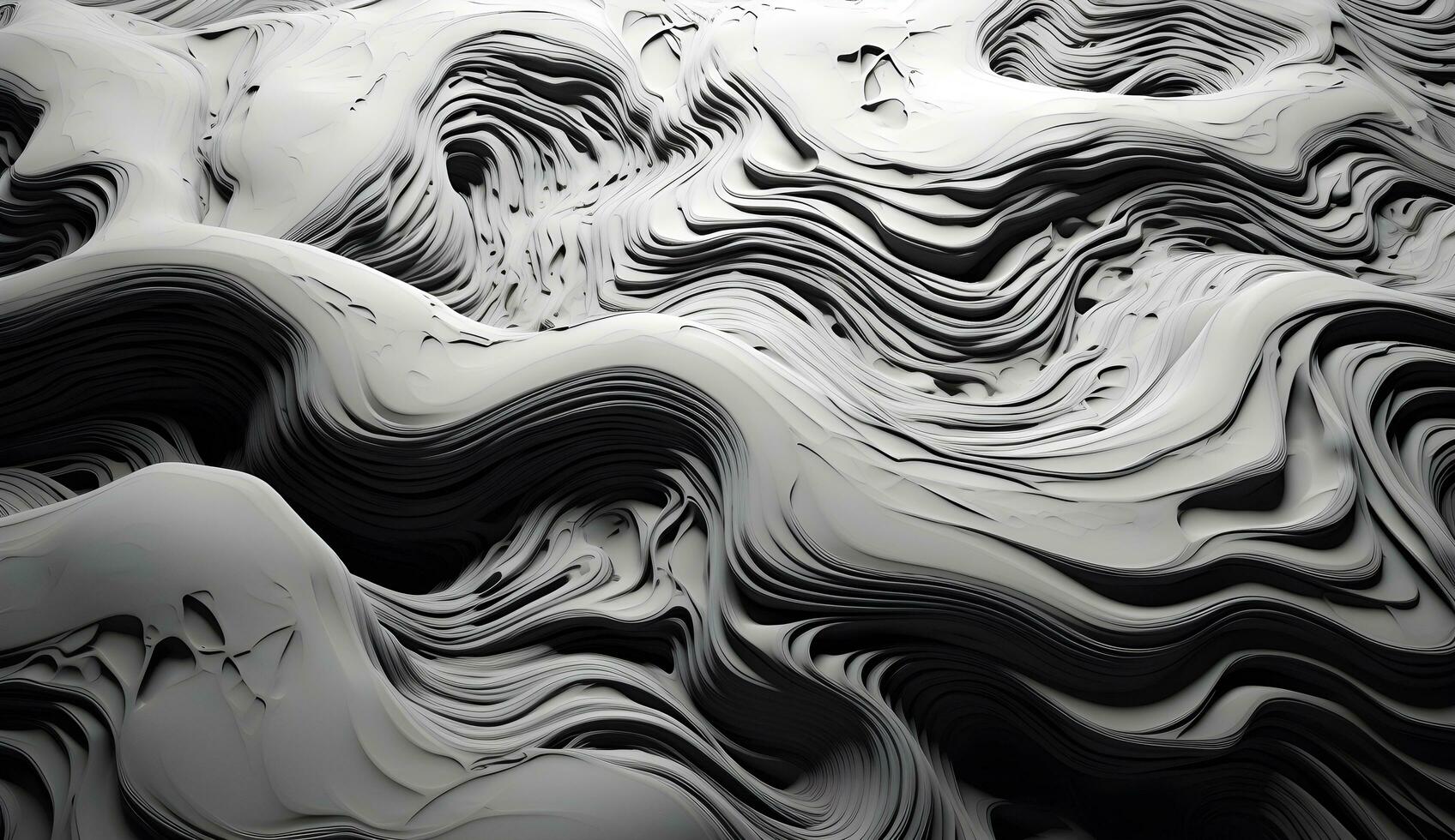 AI generated Abstract black and white smoke on a black background photo