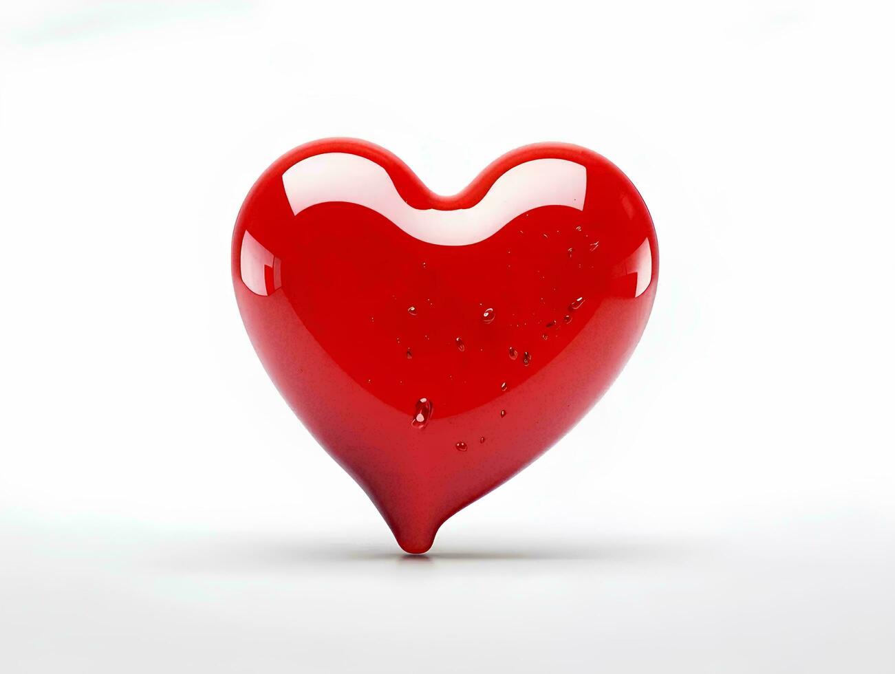 AI generated Red heart on a white background for valentine day love concept. 3d rendering, 3d illustration. photo