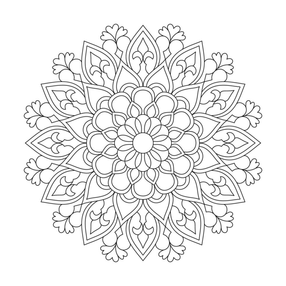 Infinite circles mandala coloring book page for kdp book interior vector