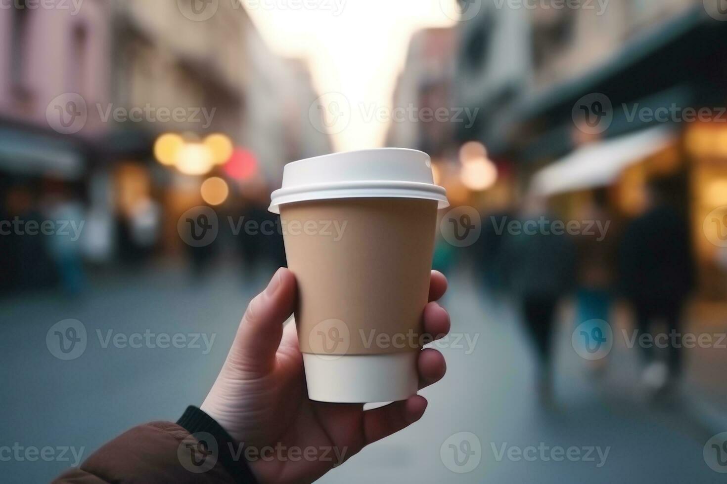 AI generated Paper coffee cup mock-up Generative AI photo